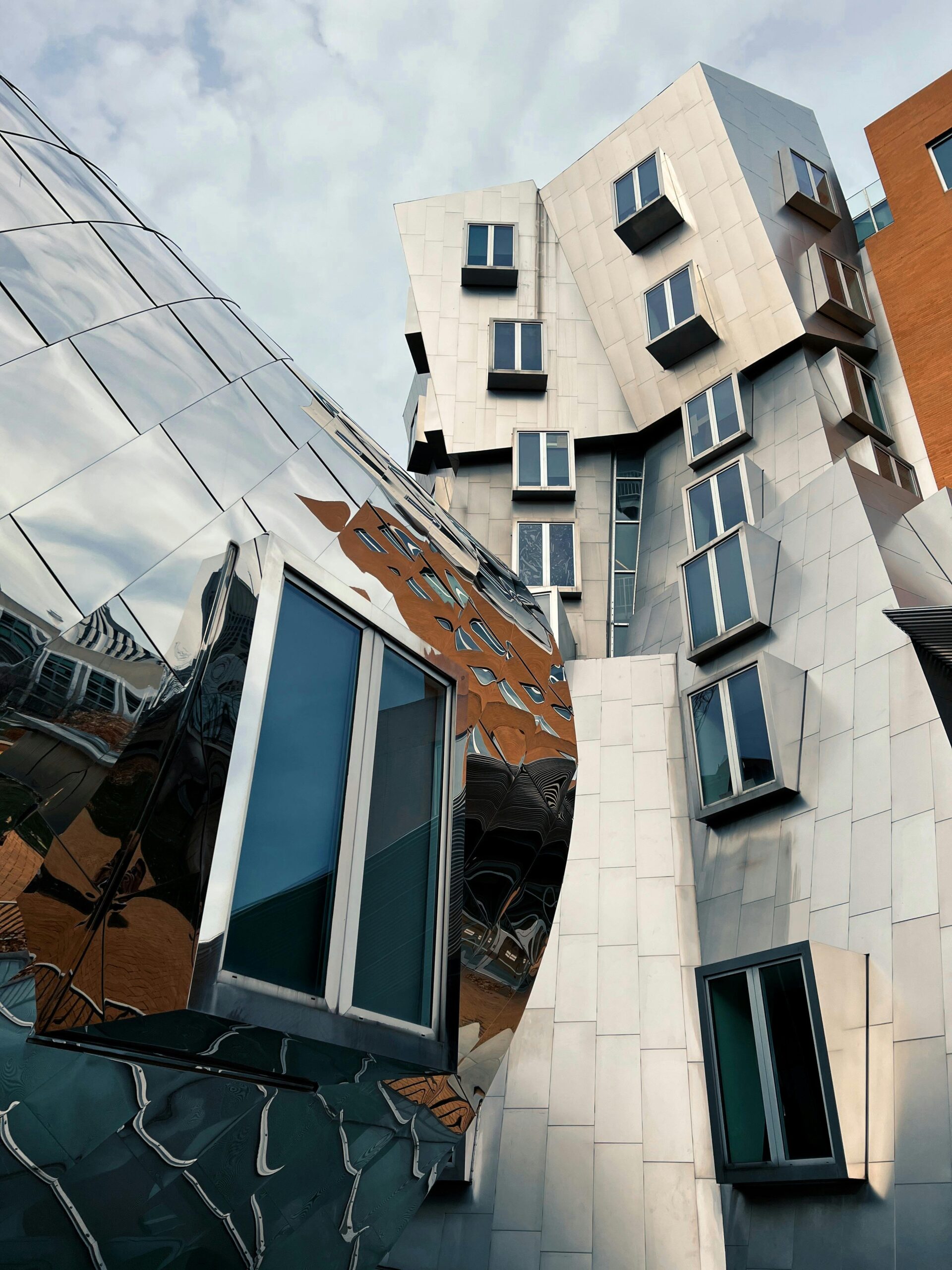 modern architechture featuring unusual lines and angles on the MIT campus