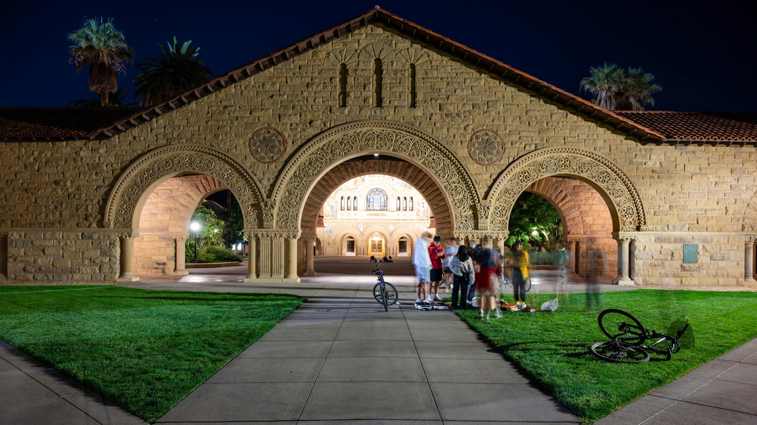 large peaked arcade with three arches