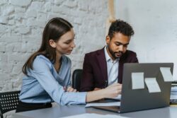 A Man and a Woman Working Together