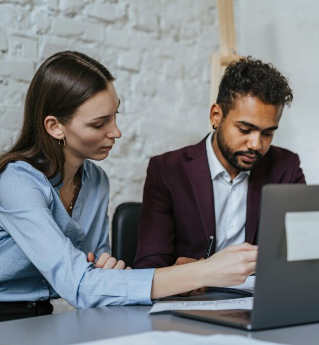 A Man and a Woman Working Together