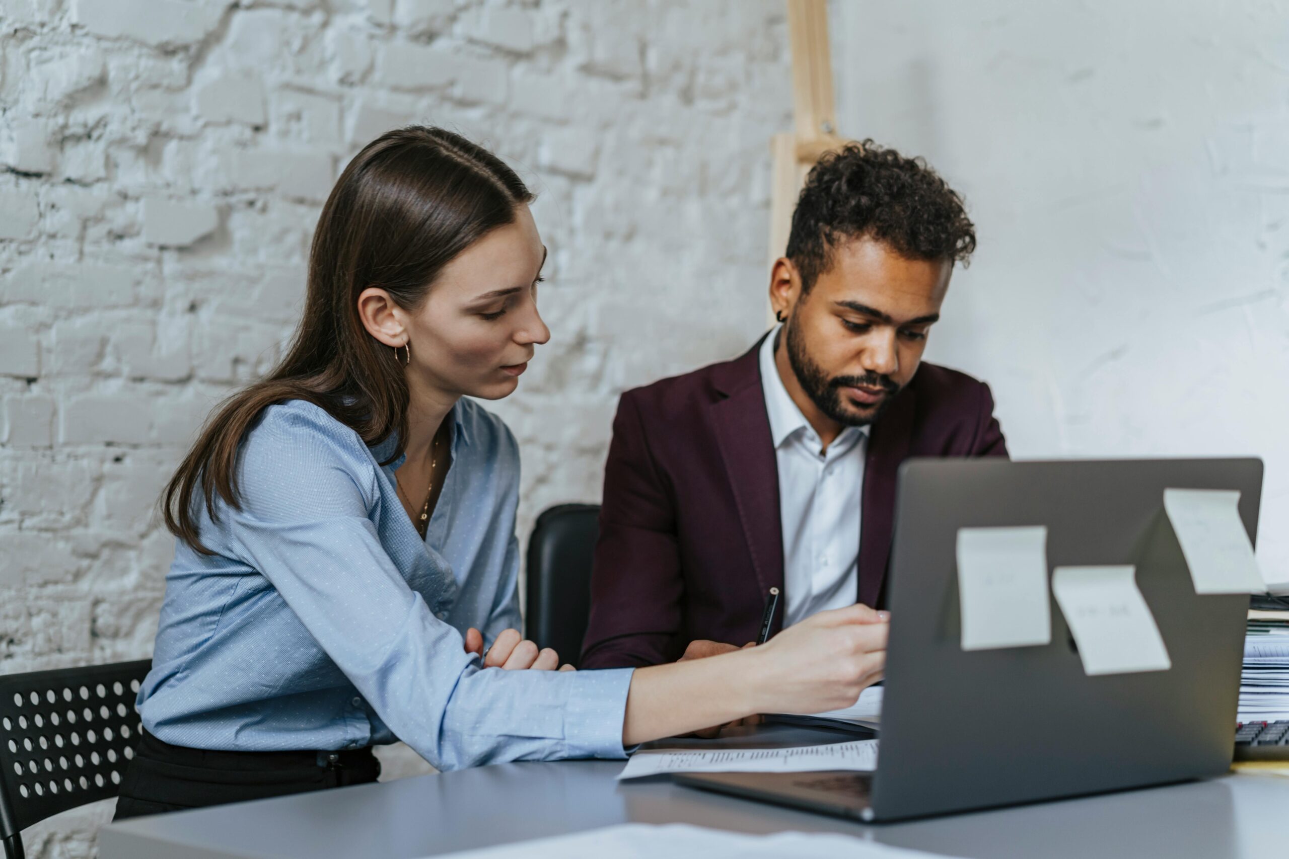 A Man and a Woman Working Together