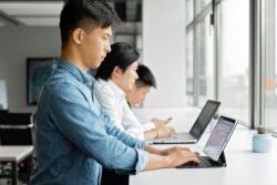 Men Working in the Office Counter