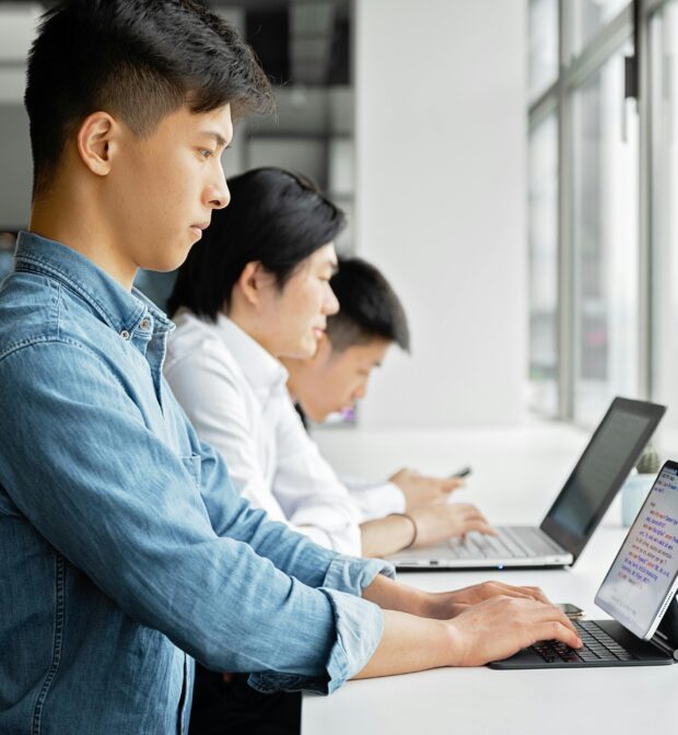 Men Working in the Office Counter
