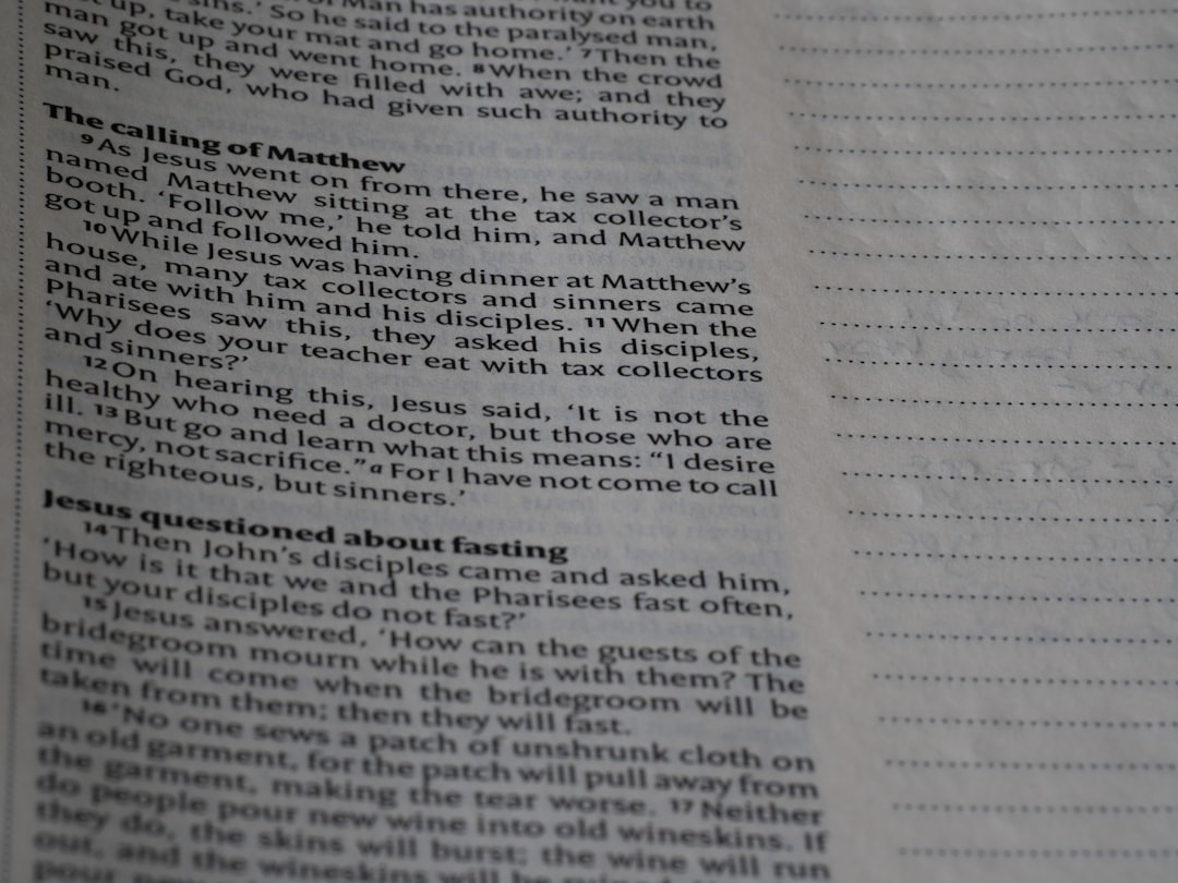 a close up of an open book with text